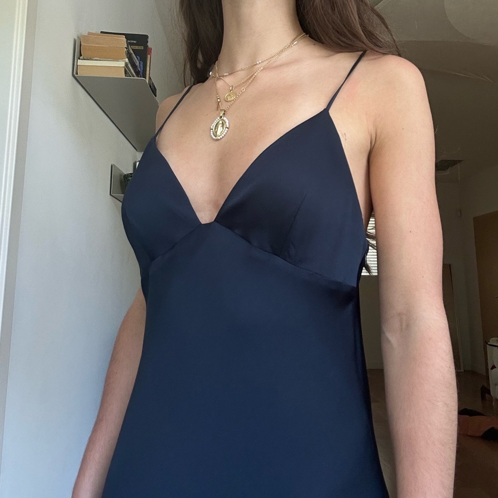 SHONA JOY NAVY BLUE DRESS